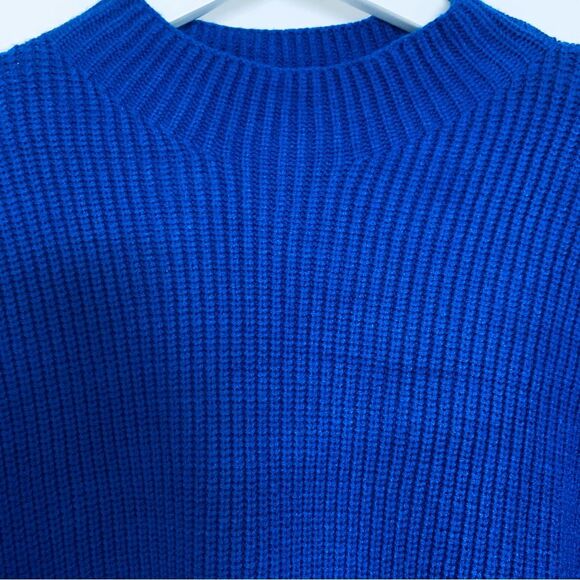 NWT Area Stars Blue Green & Black Color Block Mock Neck Knit Oversized Sweater M - Picture 3 of 9